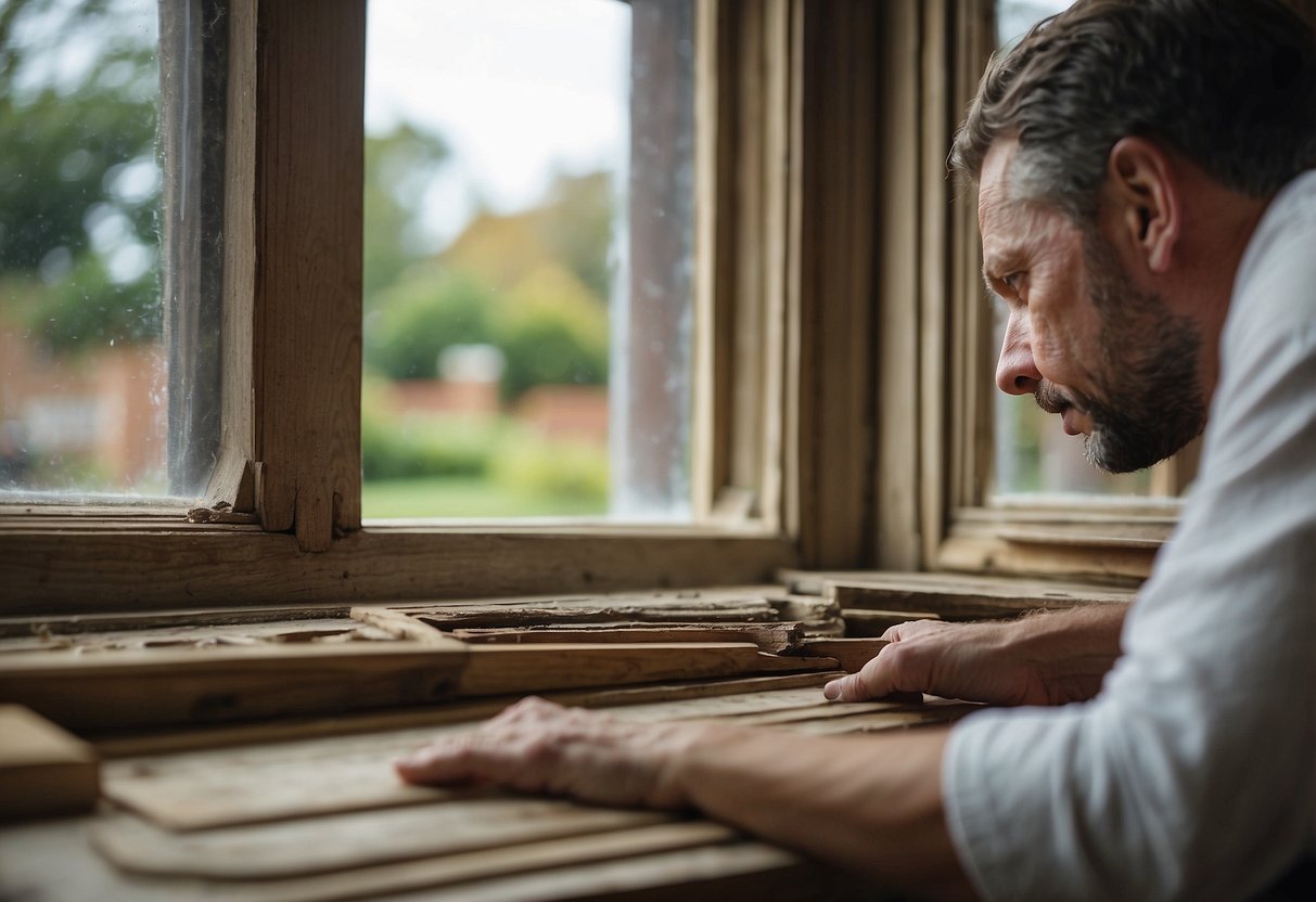 A sash window being carefully restored, with attention to detail and precision in the craftsmanship, showcasing both the aesthetic and practical benefits of the restoration process