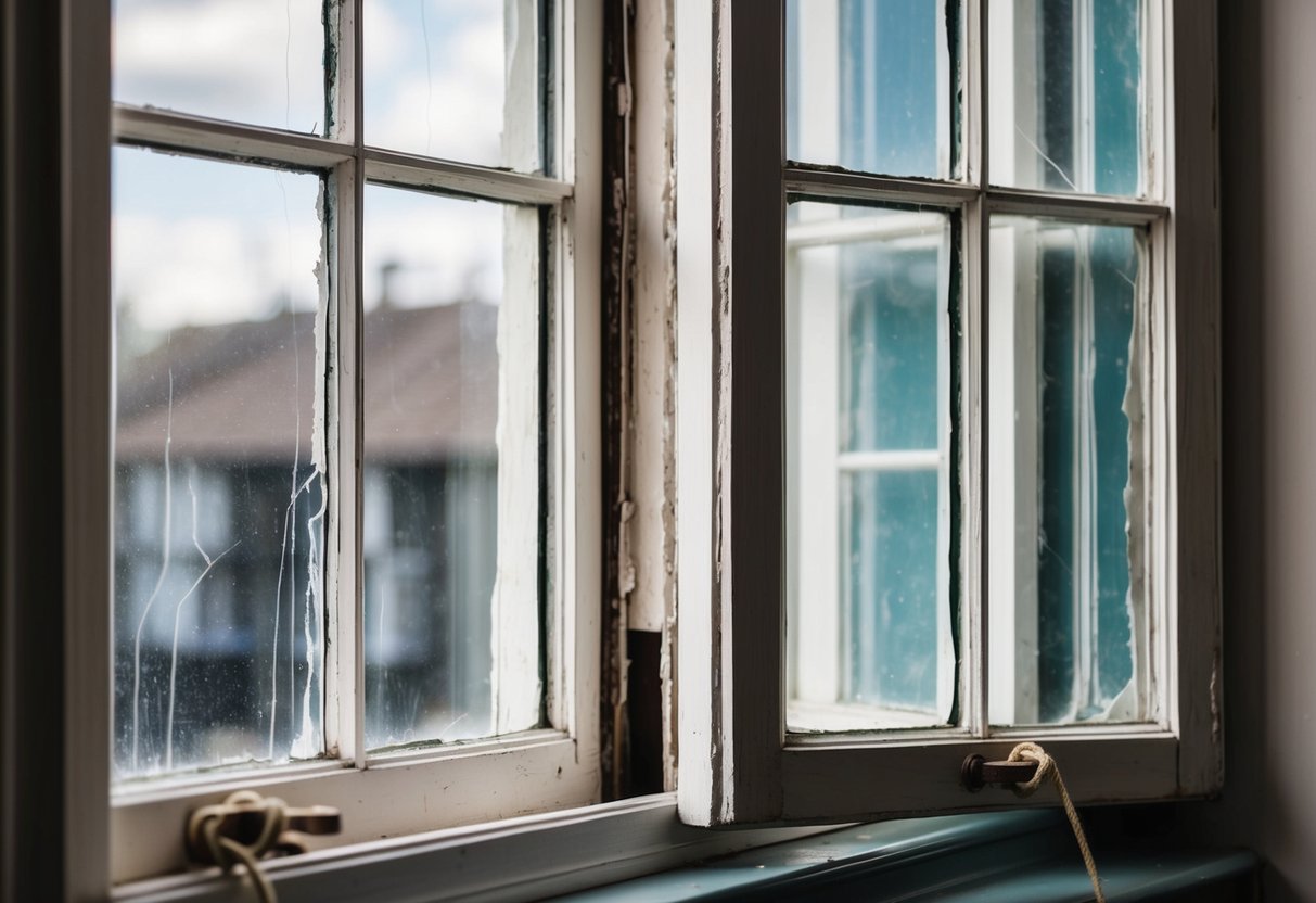 A sash window with peeling paint and cracked panes, a loose or stuck sash, a drafty gap, water damage, and rattling due to loose cords, these are all Common Issues with Sash Windows